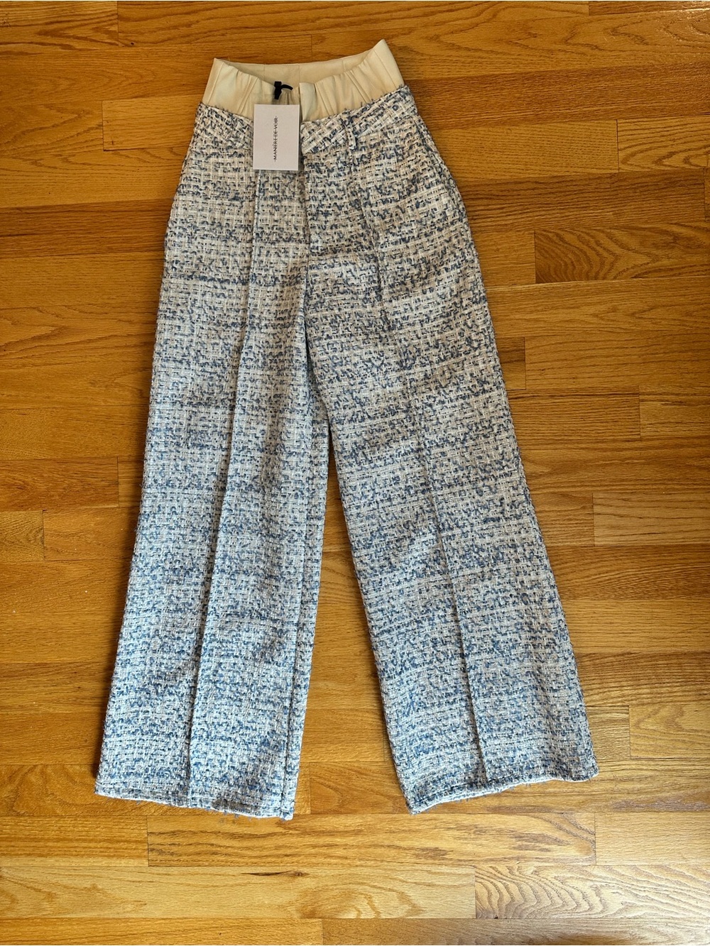 Maniere De Voir Wide Leg Tweed Trousers Size 4 NWT